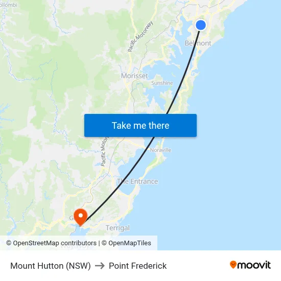 Mount Hutton (NSW) to Point Frederick map