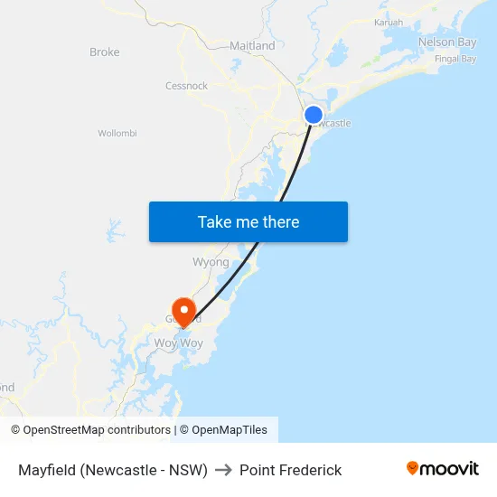 Mayfield (Newcastle - NSW) to Point Frederick map