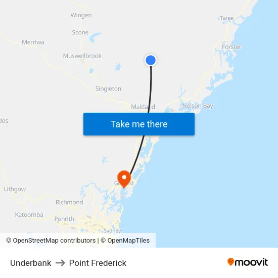 Underbank to Point Frederick map