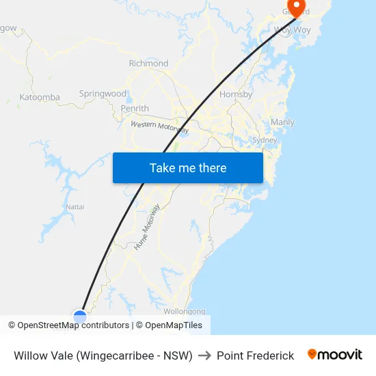 Willow Vale (Wingecarribee - NSW) to Point Frederick map