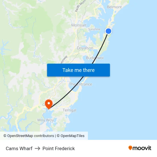 Cams Wharf to Point Frederick map