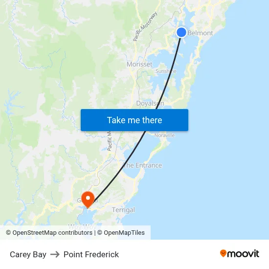 Carey Bay to Point Frederick map
