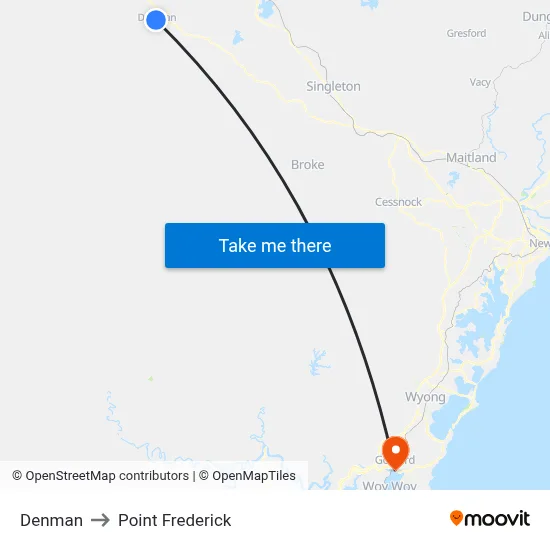 Denman to Point Frederick map