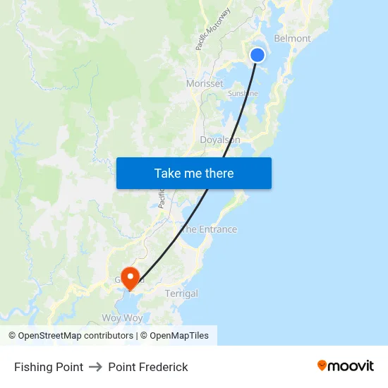 Fishing Point to Point Frederick map