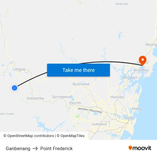 Ganbenang to Point Frederick map