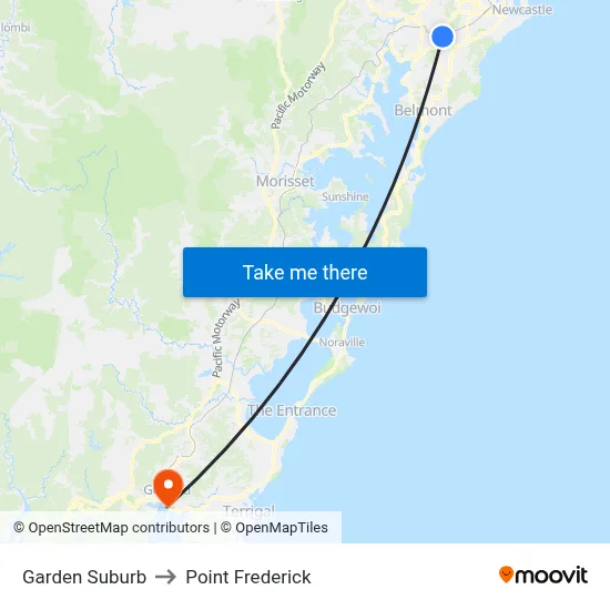 Garden Suburb to Point Frederick map