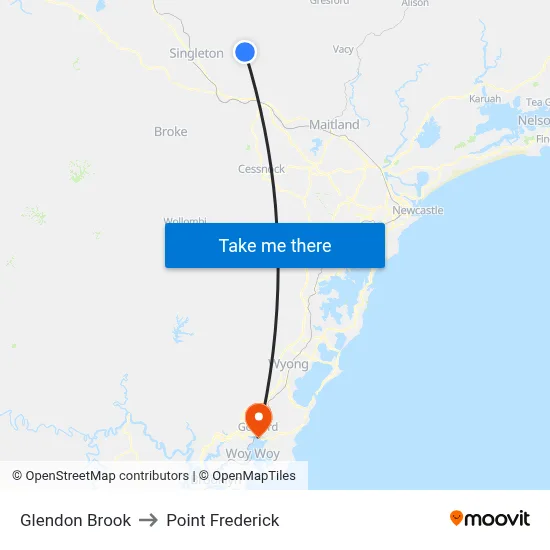 Glendon Brook to Point Frederick map