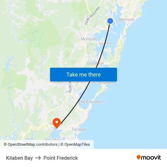 Kilaben Bay to Point Frederick map