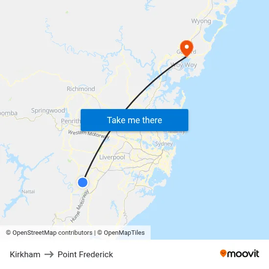 Kirkham to Point Frederick map