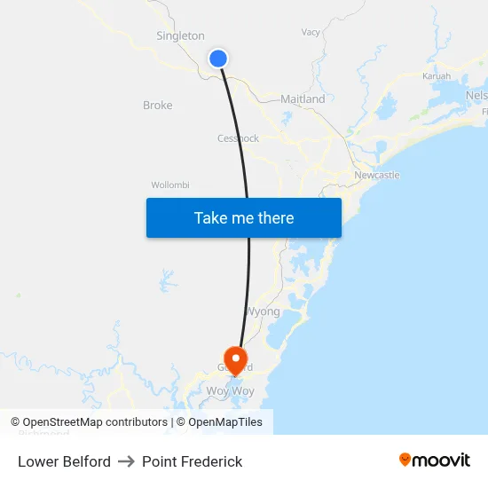 Lower Belford to Point Frederick map