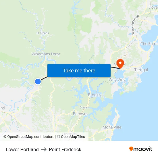 Lower Portland to Point Frederick map