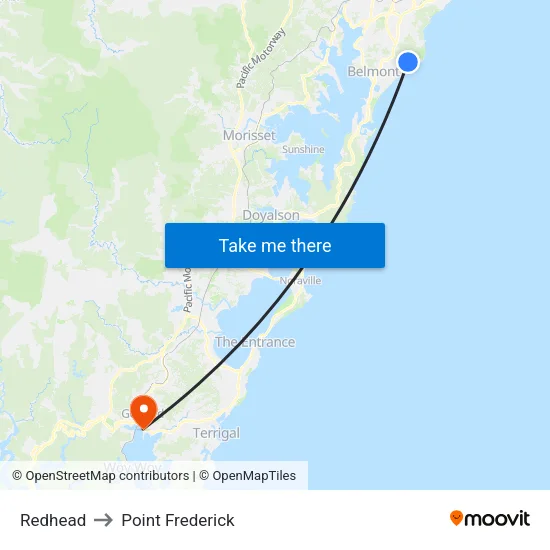 Redhead to Point Frederick map