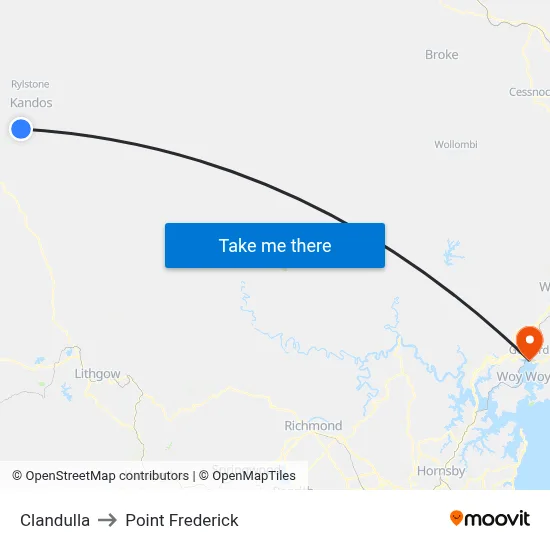 Clandulla to Point Frederick map