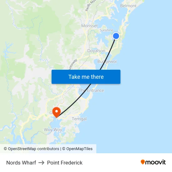 Nords Wharf to Point Frederick map