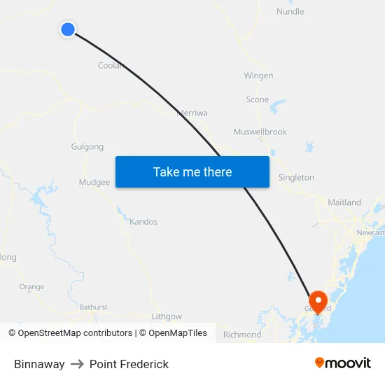 Binnaway to Point Frederick map