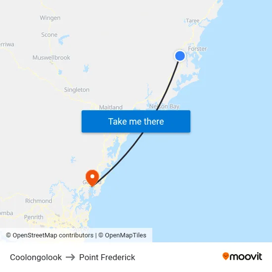 Coolongolook to Point Frederick map