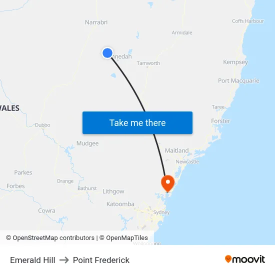 Emerald Hill to Point Frederick map