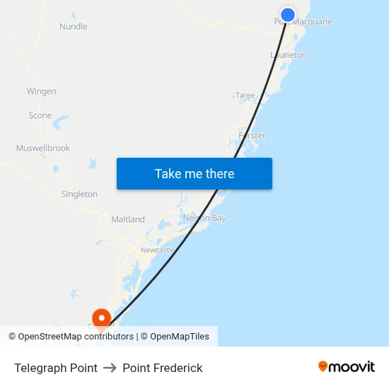 Telegraph Point to Point Frederick map