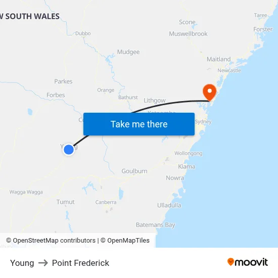 Young to Point Frederick map