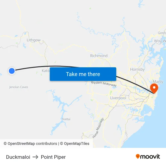 Duckmaloi to Point Piper map