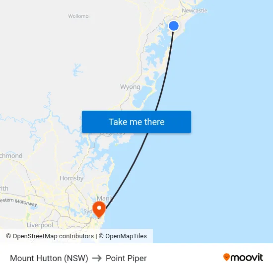 Mount Hutton (NSW) to Point Piper map
