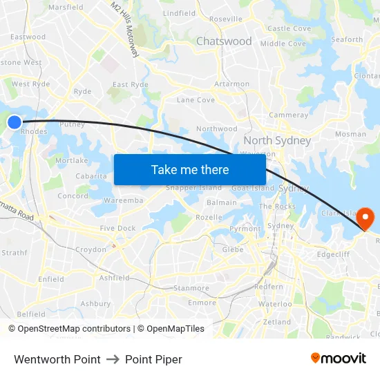 Wentworth Point to Point Piper map
