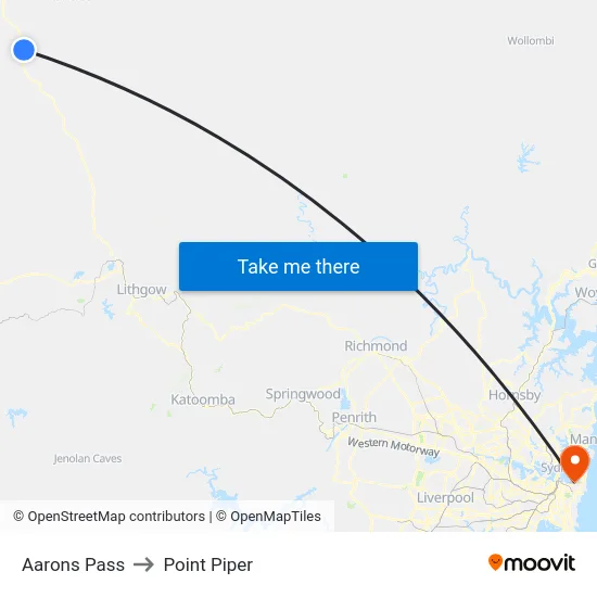 Aarons Pass to Point Piper map