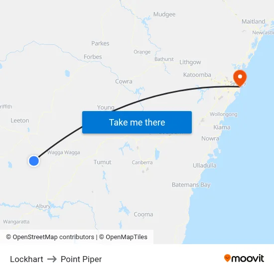 Lockhart to Point Piper map