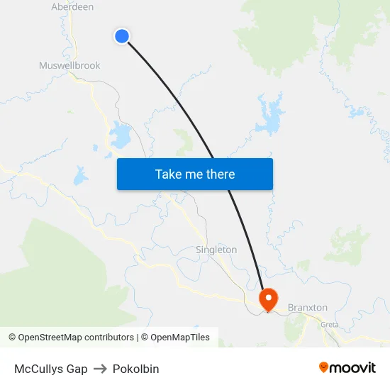 McCullys Gap to Pokolbin map