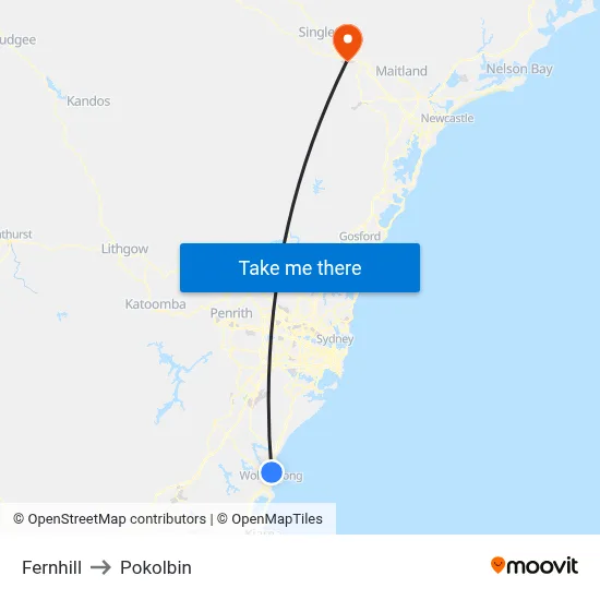 Fernhill to Pokolbin map
