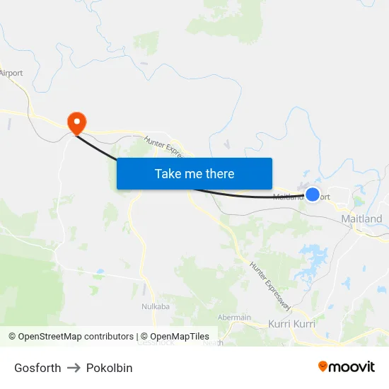 Gosforth to Pokolbin map
