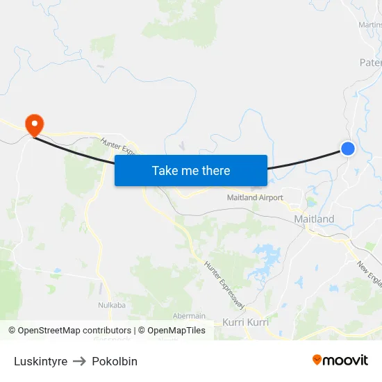 Luskintyre to Pokolbin map
