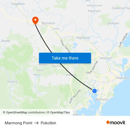 Marmong Point to Pokolbin map