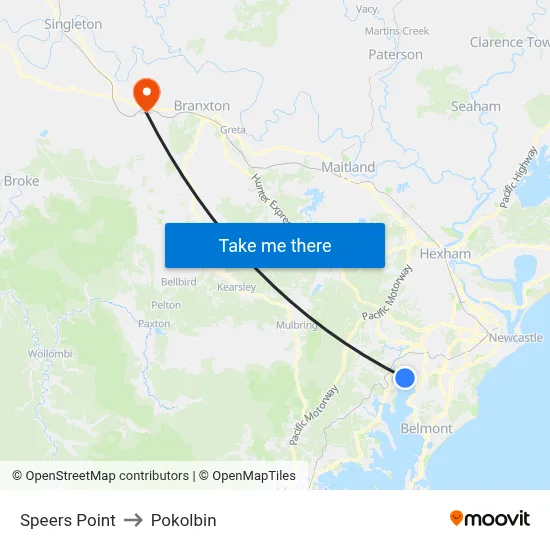 Speers Point to Pokolbin map