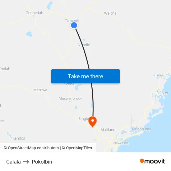Calala to Pokolbin map
