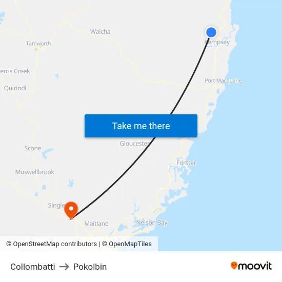 Collombatti to Pokolbin map