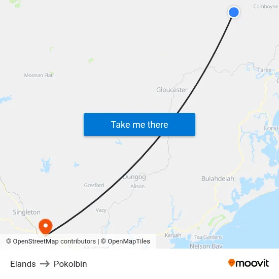 Elands to Pokolbin map