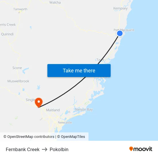 Fernbank Creek to Pokolbin map