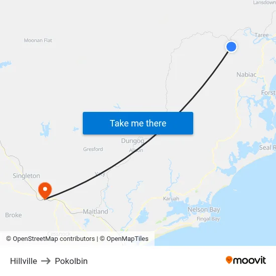 Hillville to Pokolbin map