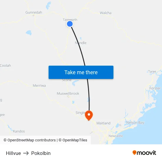 Hillvue to Pokolbin map