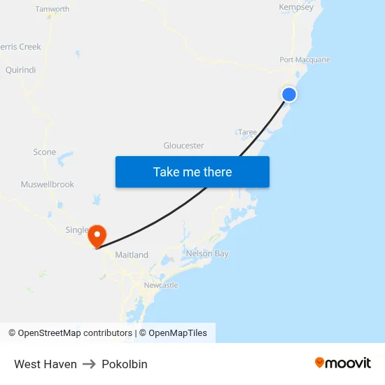 West Haven to Pokolbin map
