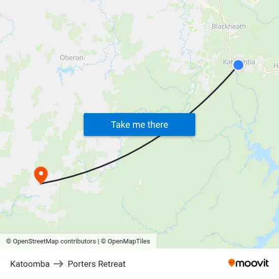 Katoomba to Porters Retreat map