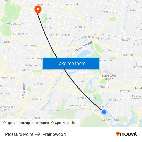 Pleasure Point to Prairiewood map