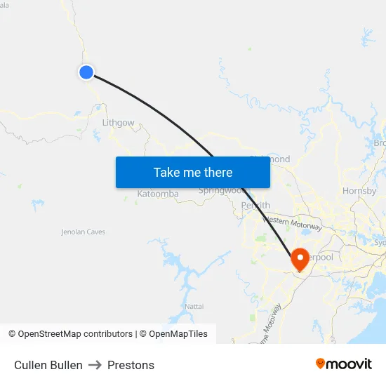 Cullen Bullen to Prestons map