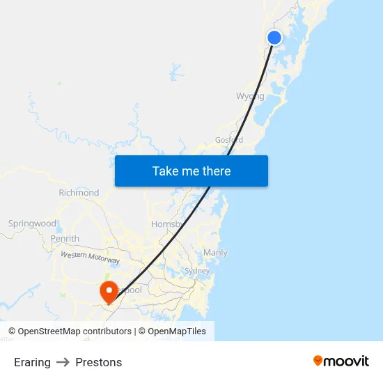 Eraring to Prestons map