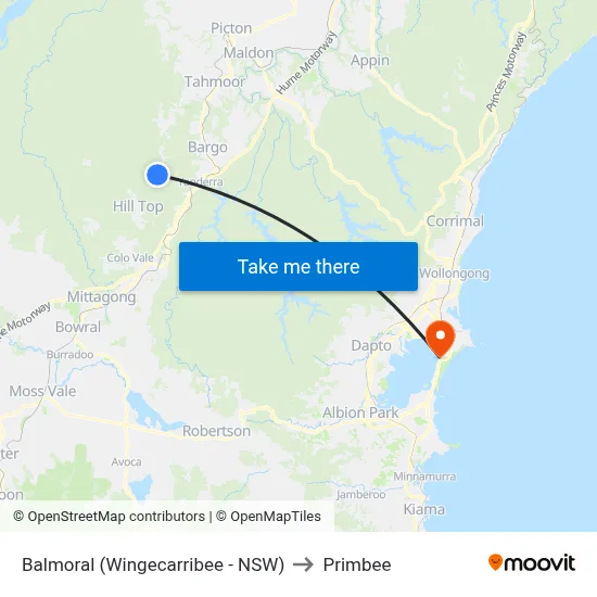Balmoral (Wingecarribee - NSW) to Primbee map
