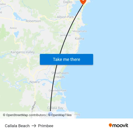 Callala Beach to Primbee map