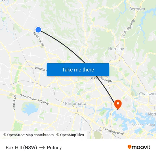 Box Hill (NSW) to Putney map