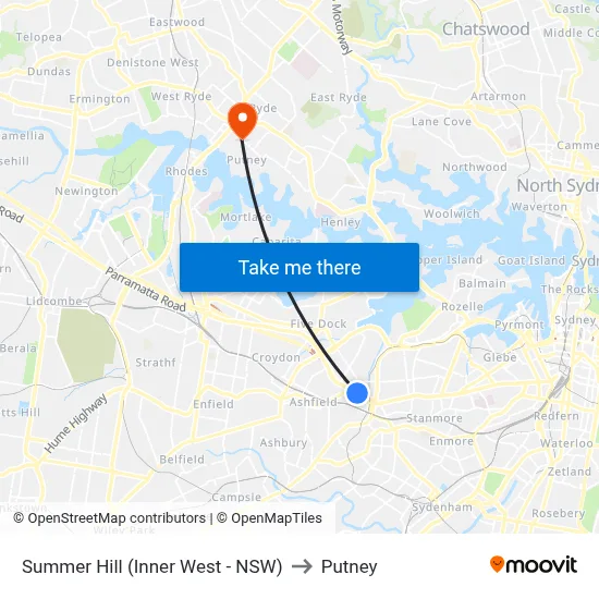 Summer Hill (Inner West - NSW) to Putney map