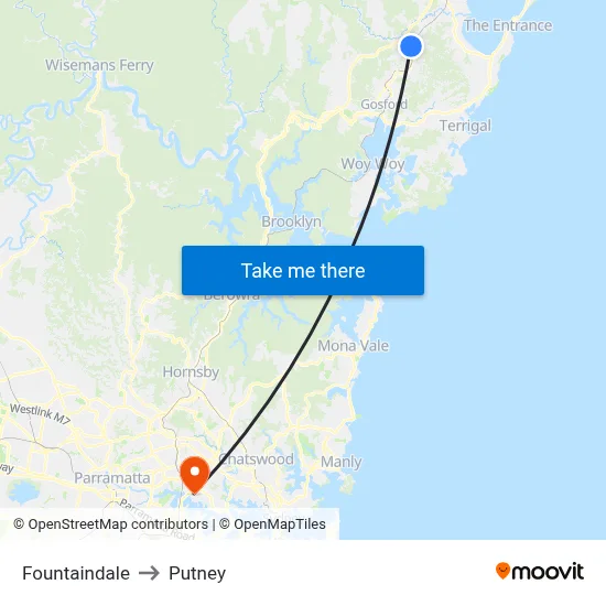 Fountaindale to Putney map